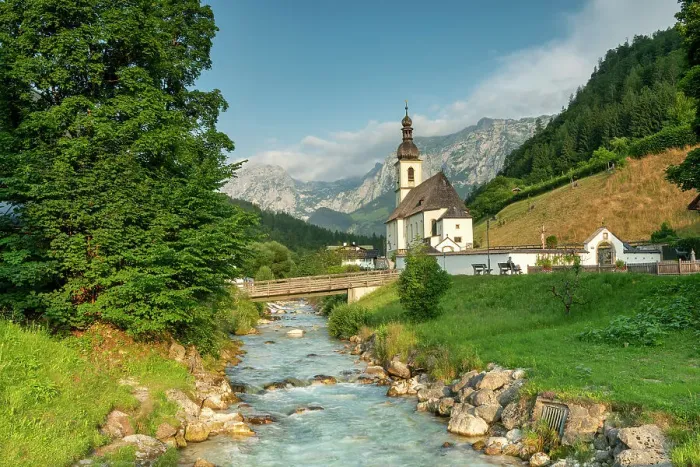 Framed Print : Church at Ramsau, Bavaria, Germany, Europe Framed Print : Church at Ramsau, Bavaria, Germany, Europe