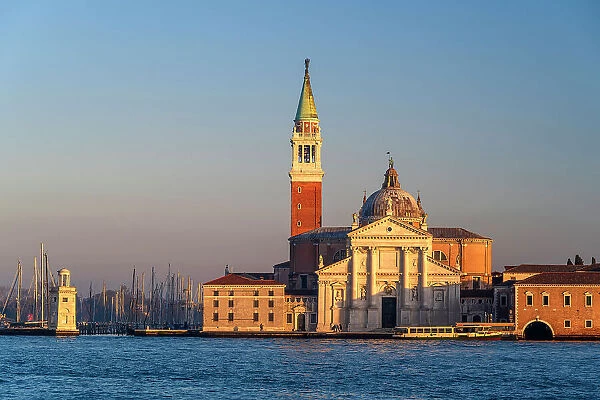 Church of San Giorgio Maggiore at sunset, Venice, Veneto, Italy