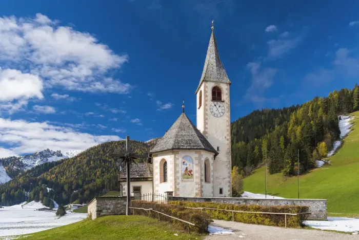 Framed Print : Church of San Vito, Dolomites, South Tyrol, Italy Framed Print : Church of San Vito, Dolomites, South Tyrol, Italy