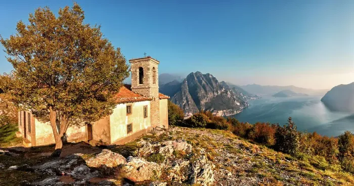 Framed Print : Church of Santuario della Santissima Trinità at the top of a mountain dominating Lake Iseo at sunset. Iseo Lake, Bergamo district, Lombardy, Italy Framed Print : Church of Santuario della Santissima Trinità at the top of a mountain dominating Lake Iseo at sunset. Iseo Lake, Bergamo district, Lombardy, Italy