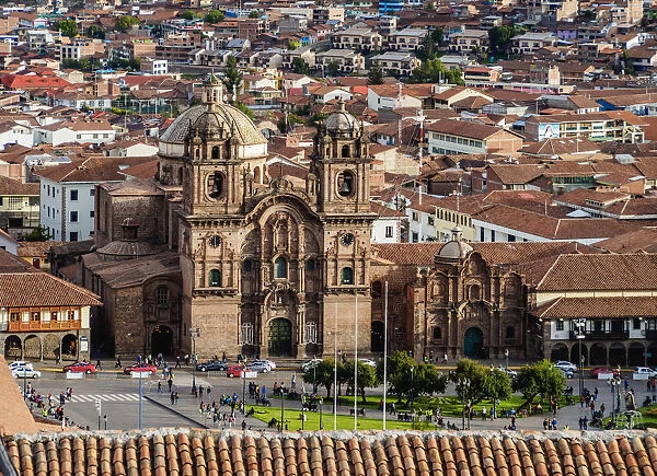 Church of the Society of Jesus, Main Square, elevated view, Cusco, Peru