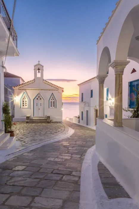 Framed Print : Church of St. Barbara, Andros, Cyclades Archipelago, Greece, Europe