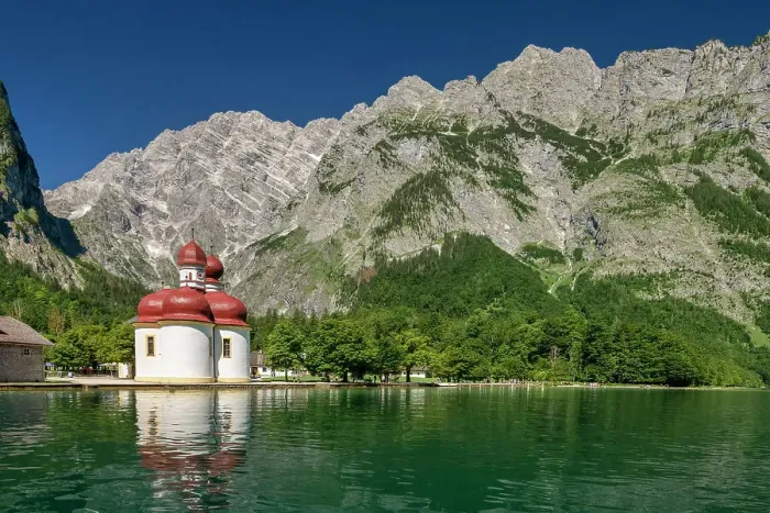 Framed Print : Church of St. Bartholomew on Konigsee, Berchesgaden, Bavaria, Germany, Europe Framed Print : Church of St. Bartholomew on Konigsee, Berchesgaden, Bavaria, Germany, Europe