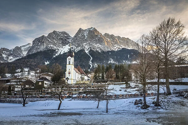 Church of St. John the Baptist in Grainau, Upper Bavaria, Bavaria, Germany