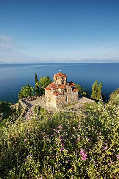 Framed Print : Church of St John at Kaneo, Lake Ohrid, Ohrid, North Macedonia