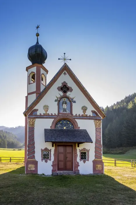 Framed Print : Church of St. John in Ranui, Funes valley, South Tyrol, Italy Framed Print : Church of St. John in Ranui, Funes valley, South Tyrol, Italy