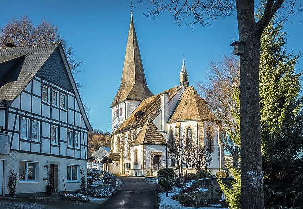 Church of St. Lambertus in the village of Gronebach near Winterberg, Sauerland, North Rhine-Westphalia, Germany