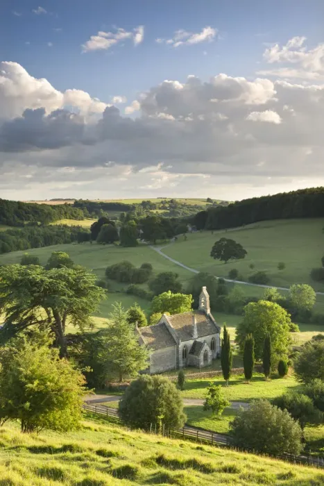 Framed Print : Church of St Mary the Virgin surrounded by beautiful countryside, Lasborough in Framed Print : Church of St Mary the Virgin surrounded by beautiful countryside, Lasborough in