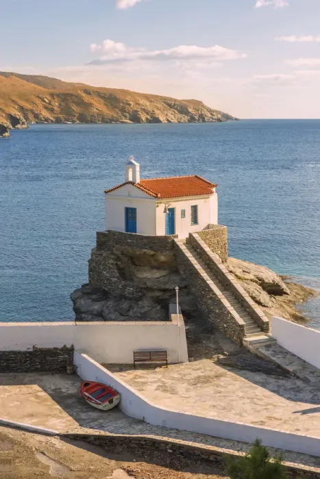 Framed Print : Church St. Thalassini, Andros, Cyclades Archipelago, Greece, Europe Framed Print : Church St. Thalassini, Andros, Cyclades Archipelago, Greece, Europe