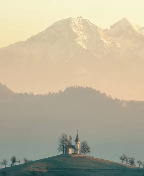Framed Print : Church of St. Thomas and the Kamink Savinja Alps, Skofja Loka, Slovenia Framed Print : Church of St. Thomas and the Kamink Savinja Alps, Skofja Loka, Slovenia