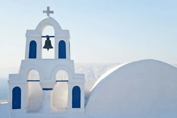 Framed Print : Church tower, Oia (La), Santorini (Thira), Cyclades Islands, Greece Framed Print : Church tower, Oia (La), Santorini (Thira), Cyclades Islands, Greece