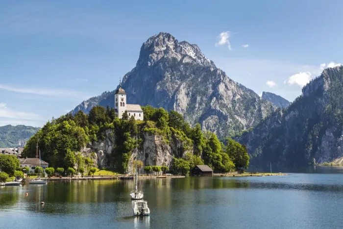 Framed Print : Church; Traunkirchen; Traunsee lake; Upper Austria; Austria Framed Print : Church; Traunkirchen; Traunsee lake; Upper Austria; Austria