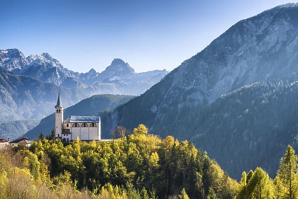 Church in Valle di Cadore, Dolomites, South Tyrol, Italy