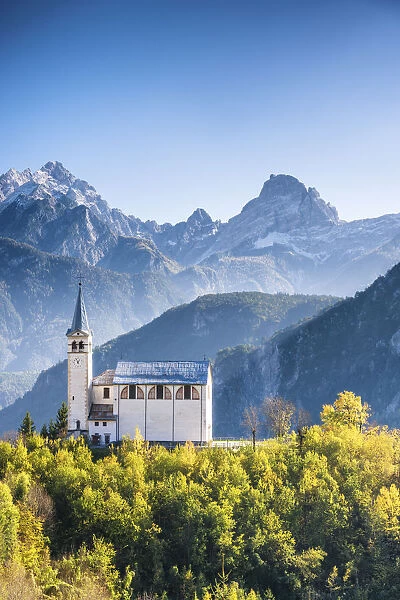 Church in Valle di Cadore, Dolomites, South Tyrol, Italy