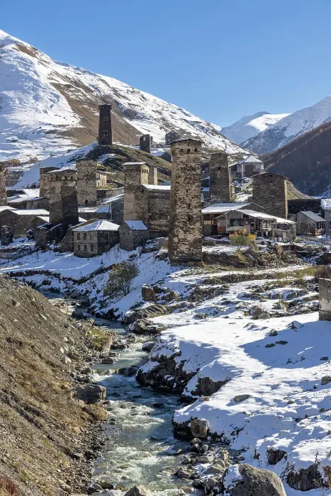 Framed Print : Chvibiani and Zhibiani, Ushguli, Upper Svaneti (Zemo Svaneti), Georgia