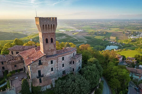 Cigognola castle. Cigognola, Oltrepo Pavese, Pavia district, Lombardy, Italy