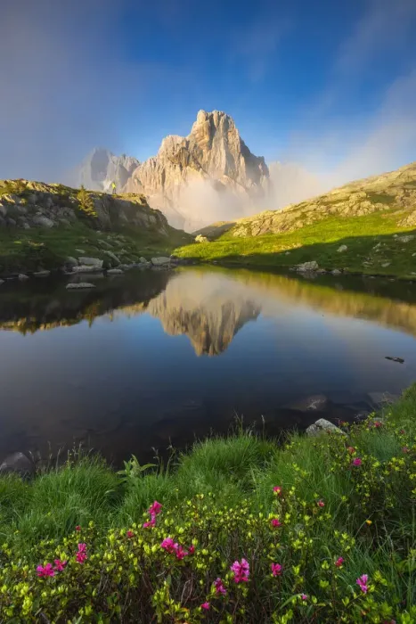 Framed Print : Cimon della Pala from Cavallazza at sunset, Parco Naturale Paneveggio Pale di San Martino Framed Print : Cimon della Pala from Cavallazza at sunset, Parco Naturale Paneveggio Pale di San Martino