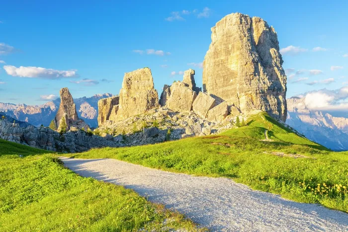 Framed Print : Cinque Torri peak in summer at sunset. Cortina d'Ampezzo, Belluno Province, Veneto District, Italy Framed Print : Cinque Torri peak in summer at sunset. Cortina d'Ampezzo, Belluno Province, Veneto District, Italy