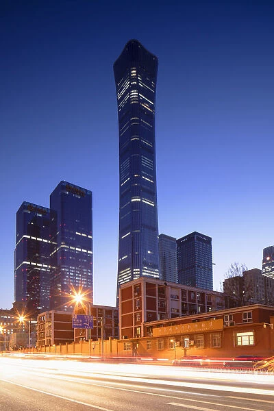 CITIC Tower (tallest skyscraper in Beijing in 2020) at dusk, Beijing, China