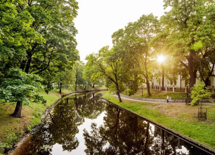 Framed Print : City canal at sunset, Riga, Latvia Framed Print : City canal at sunset, Riga, Latvia