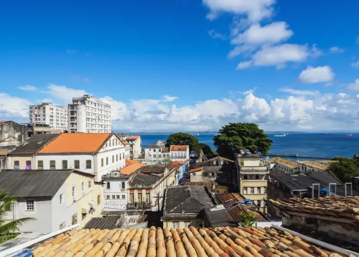 Framed Print : City Center, elevated view, Salvador, State of Bahia, Brazil Framed Print : City Center, elevated view, Salvador, State of Bahia, Brazil