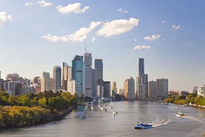 Framed Print : City centre & central business district skyline, Brisbane, Queensland, Australia