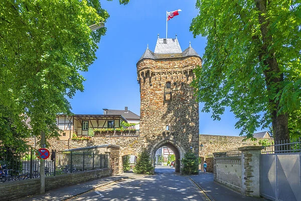 City gate Obertor, Ahrweiler, Bad Neuenahr, Ahr valley, Eifel, Rhineland-Palatinate, Germany
