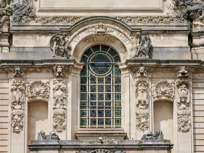 Framed Print : City Hall, detailed view, Cardiff, Wales, United Kingdom