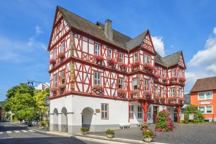 Framed Print : City hall of Nassau, Lahn valley, Rhineland-Palatinate, Germany Framed Print : City hall of Nassau, Lahn valley, Rhineland-Palatinate, Germany