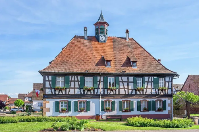 Framed Print : City hall of Seebach, Bas-Rhin, Alsace, Alsace-Champagne-Ardenne-Lorraine, Grand Est, France Framed Print : City hall of Seebach, Bas-Rhin, Alsace, Alsace-Champagne-Ardenne-Lorraine, Grand Est, France