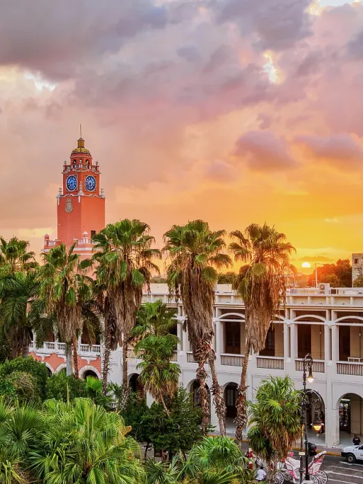 Framed Print : City Hall Tower at sunset, elevated view, Plaza Grande, Merida, Yucatan State, Mexico Framed Print : City Hall Tower at sunset, elevated view, Plaza Grande, Merida, Yucatan State, Mexico