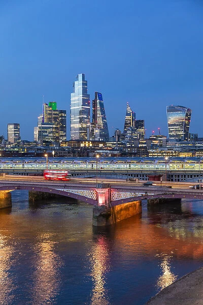 City of London, Blackfriars Bridge and River Thames, London, England, UK