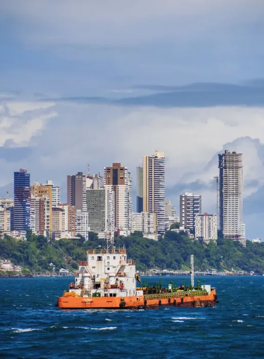 Framed Print : City seen from the Bay of All Saints, Salvador, State of Bahia, Brazil Framed Print : City seen from the Bay of All Saints, Salvador, State of Bahia, Brazil