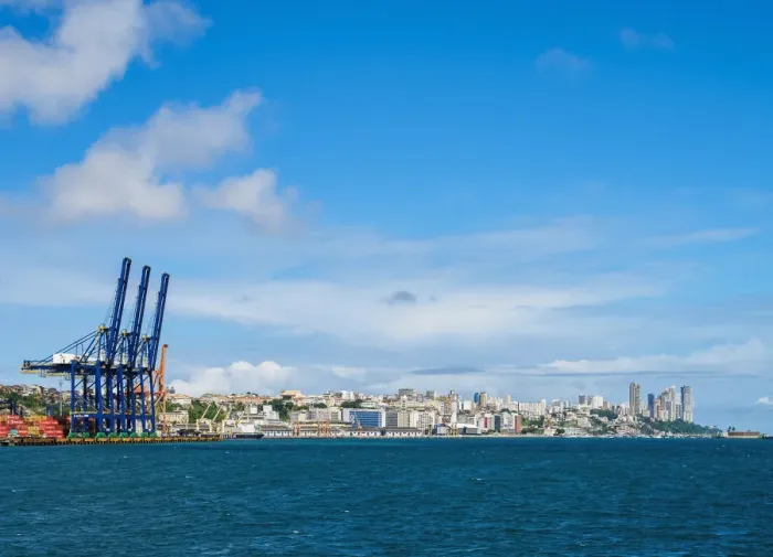 Framed Print : City seen from the Bay of All Saints, Salvador, State of Bahia, Brazil Framed Print : City seen from the Bay of All Saints, Salvador, State of Bahia, Brazil