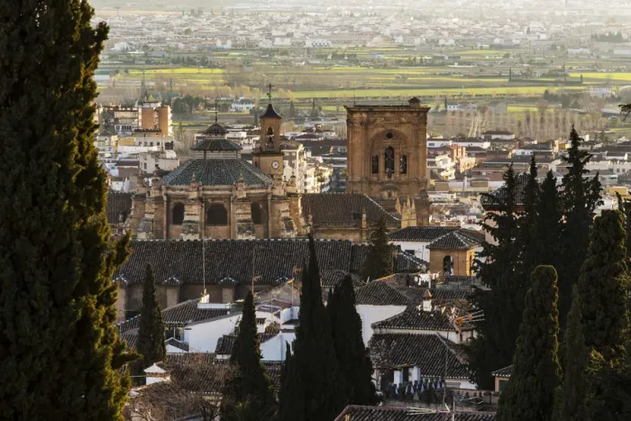 Framed Print : City skyline with Cathedral, Granada, Andalusia, Spain Framed Print : City skyline with Cathedral, Granada, Andalusia, Spain