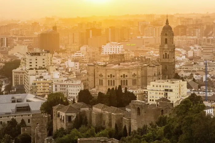 Framed Print : City skyline & Cathedral, Malaga City, Andalusia, Spain Framed Print : City skyline & Cathedral, Malaga City, Andalusia, Spain