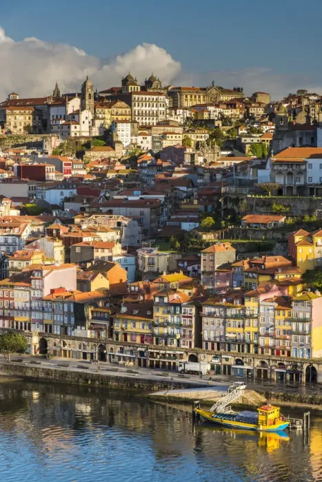 Framed Print : City skyline with Douro river, Porto, Portugal