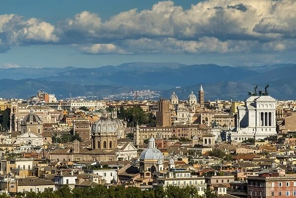 City skyline from Gianicolo or Janiculum hill, Rome, Lazio, Italy