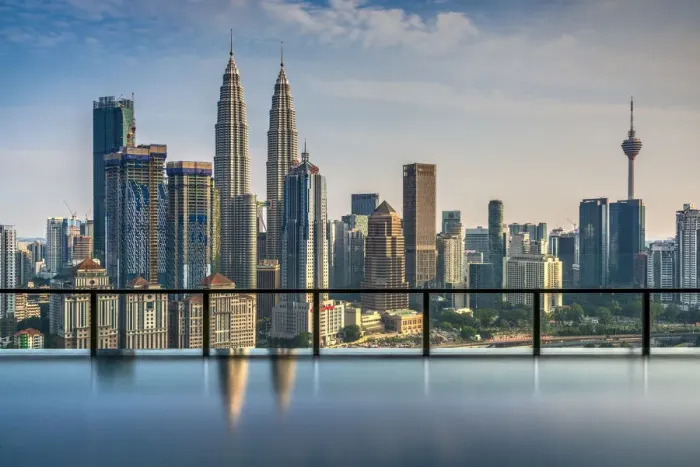 Framed Print : City skyline with infinity pool, Kuala Lumpur, Malaysia Framed Print : City skyline with infinity pool, Kuala Lumpur, Malaysia