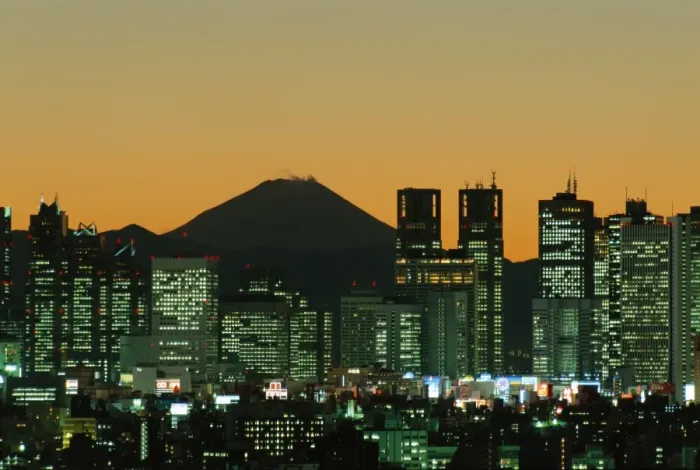 Framed Print : City Skyline & Mount Fuji / Night View, Tokyo, Honshu, Japan Framed Print : City Skyline & Mount Fuji / Night View, Tokyo, Honshu, Japan