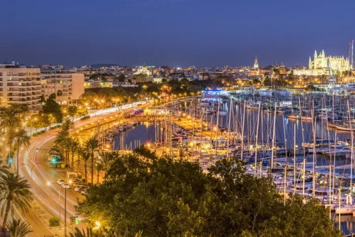 Framed Print : City skyline by night, Palma, Majorca, Balearic Islands, Spain Framed Print : City skyline by night, Palma, Majorca, Balearic Islands, Spain