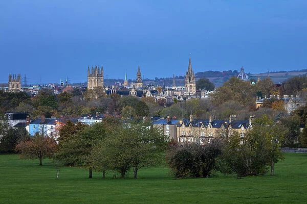 The city skyline from South Park, Oxford, Oxfordshire, England, UK