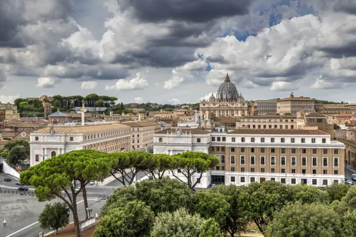 Framed Print : City skyline with St. Peters Basilica, Rome, Lazio, Italy Framed Print : City skyline with St. Peters Basilica, Rome, Lazio, Italy