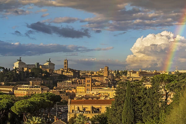 City skyline at sunset, Rome, Lazio, Italy