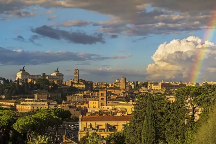 Framed Print : City skyline at sunset, Rome, Lazio, Italy Framed Print : City skyline at sunset, Rome, Lazio, Italy