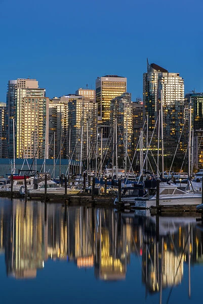 City skyline at twilight, Vancouver, British Columbia, Canada