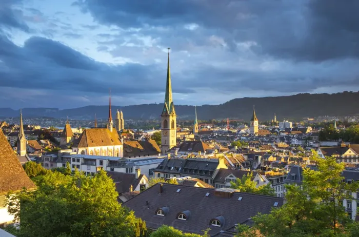 Framed Print : City skyline, Zurich, Switzerland