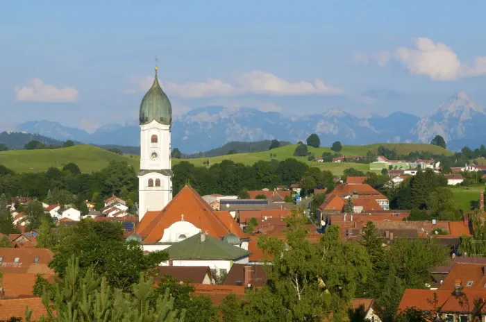 Framed Print : City view of Nesselwang, Allgaeu, Bavaria, Germany Framed Print : City view of Nesselwang, Allgaeu, Bavaria, Germany