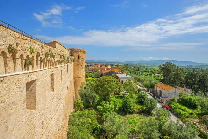 Framed Print : City wall of Magliano in Tuscany, Grosseto, Maremma, Tuscany, Italy