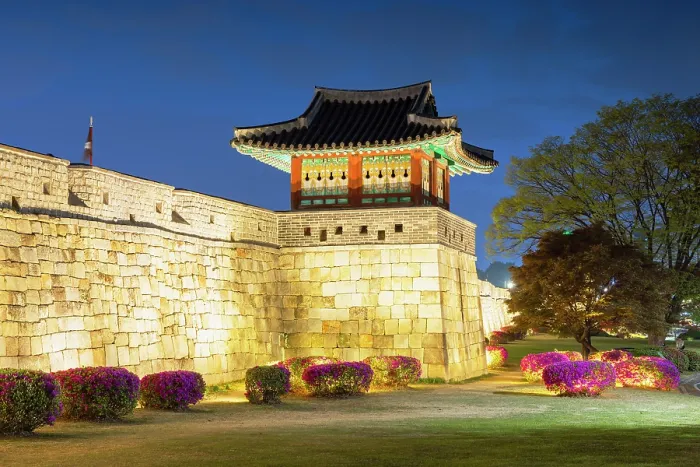 Framed Print : City walls and watchtower of Hwaseong Fortress (UNESCO World Heritage Site) at dusk, Suwon, Gyeonggi Province, South Korea Framed Print : City walls and watchtower of Hwaseong Fortress (UNESCO World Heritage Site) at dusk, Suwon, Gyeonggi Province, South Korea